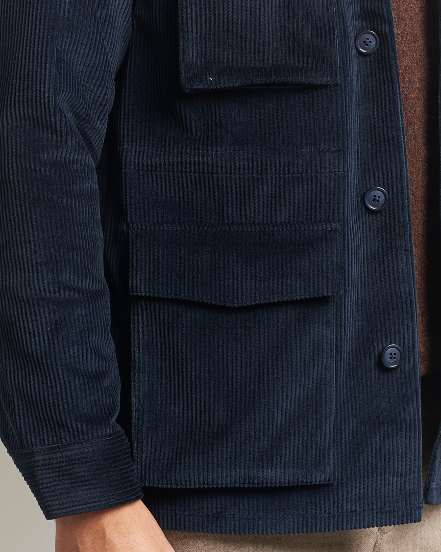 Herre | Jakker | Eton | Corduroy Field Jacket Navy