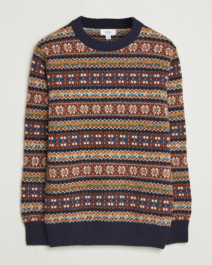 Herre | Gensere | Eton | Wool Knitted Fair Isle Sweater Multi