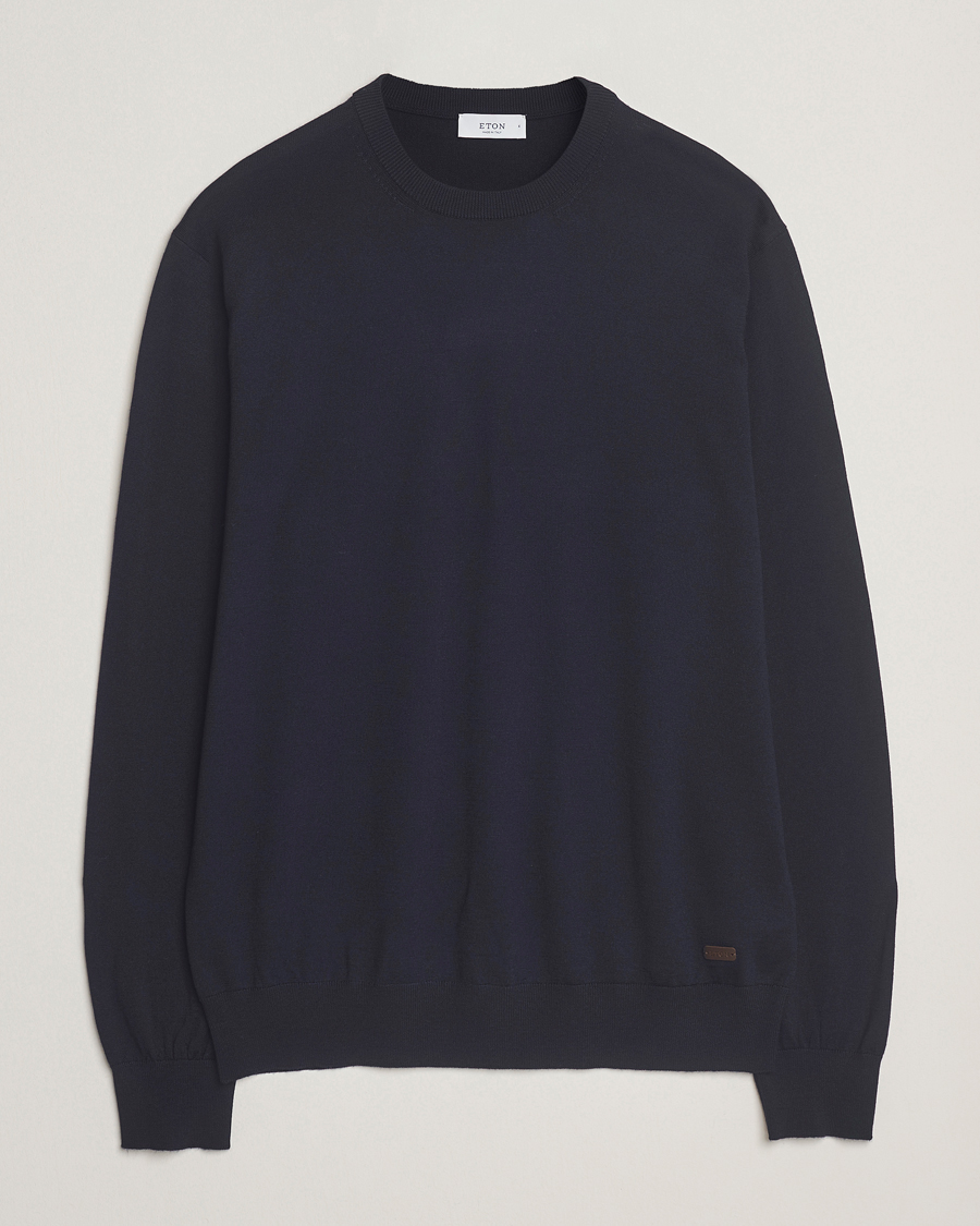 Herre | Gensere | Eton | Merino Knitted Crew Neck Navy