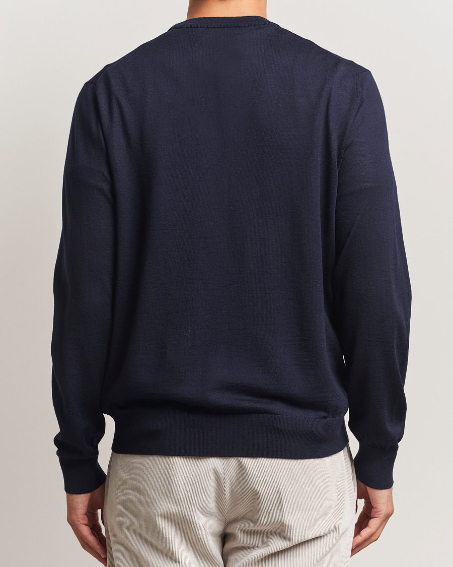 Herre | Gensere | Eton | Merino Knitted Crew Neck Navy