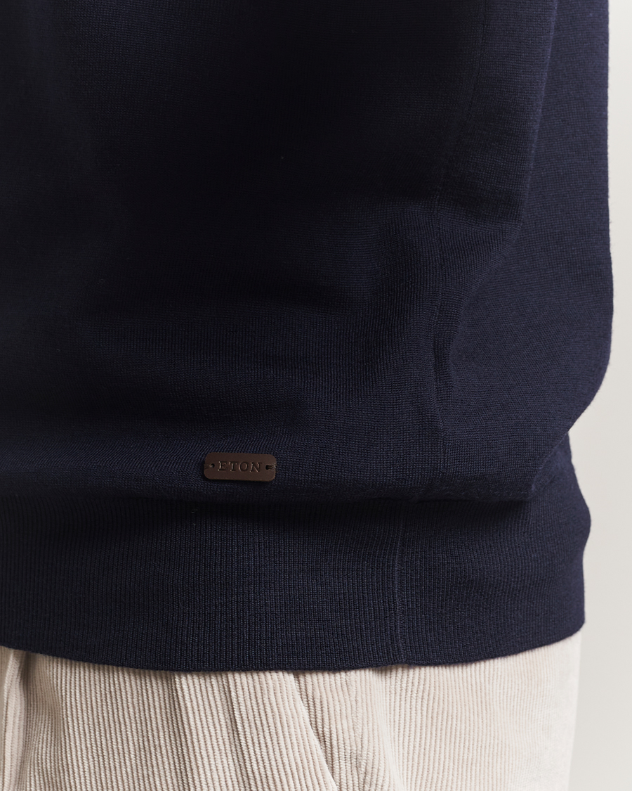 Herre | Gensere | Eton | Merino Knitted Crew Neck Navy