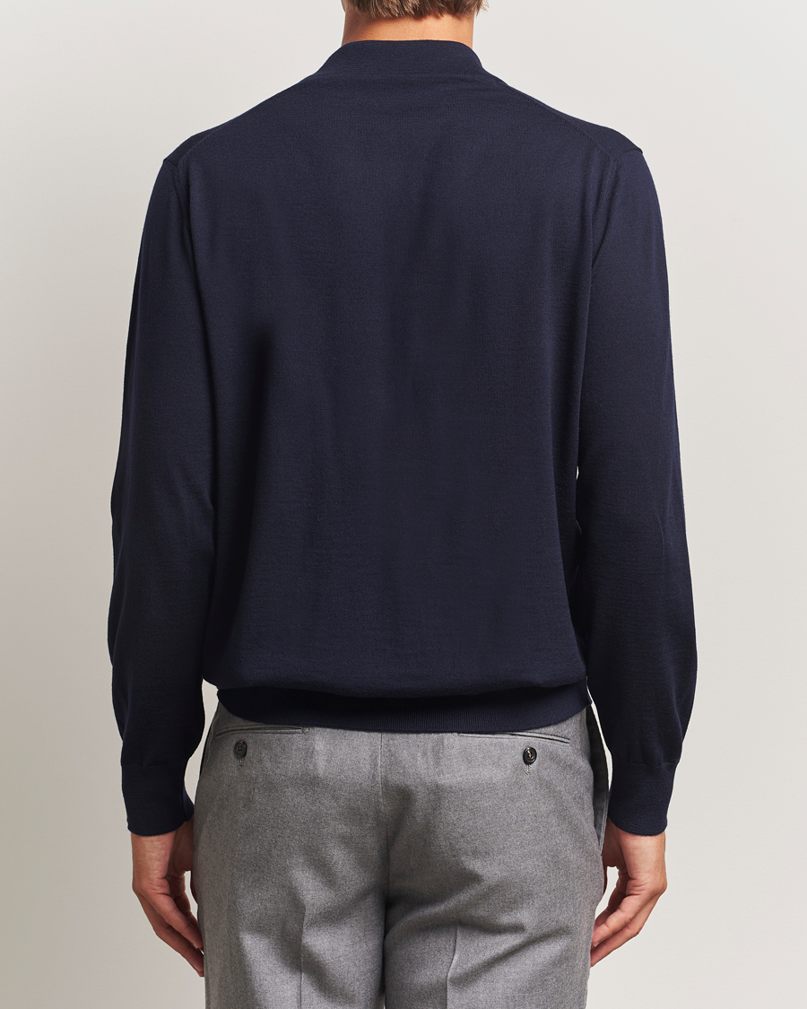 Herre | Gensere | Eton | Merino Knitted Polo Navy