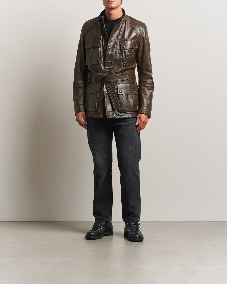 Herre | Jakker | Belstaff | Trailmaster Panther Leather Jacket Dark Earth