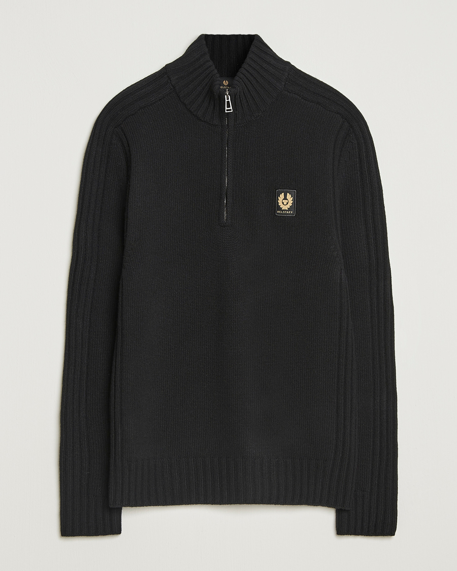 Herre | Gensere | Belstaff | Watch Wool Knitted Quarter Zip Black