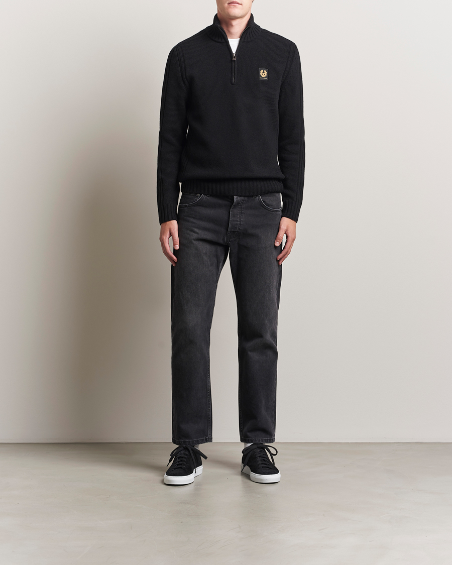 Herre | Gensere | Belstaff | Watch Wool Knitted Quarter Zip Black