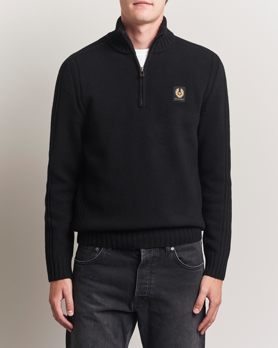 Herre | Gensere | Belstaff | Watch Wool Knitted Quarter Zip Black