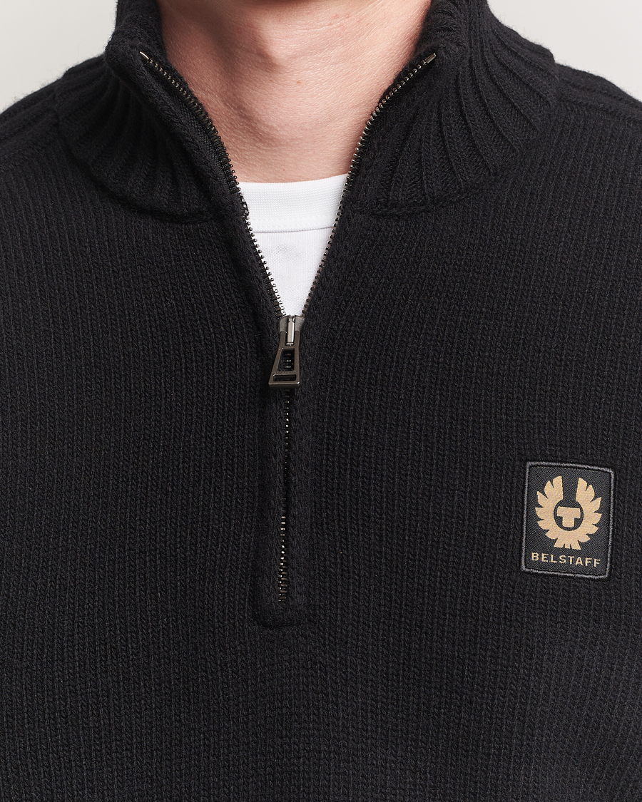Herre | Gensere | Belstaff | Watch Wool Knitted Quarter Zip Black