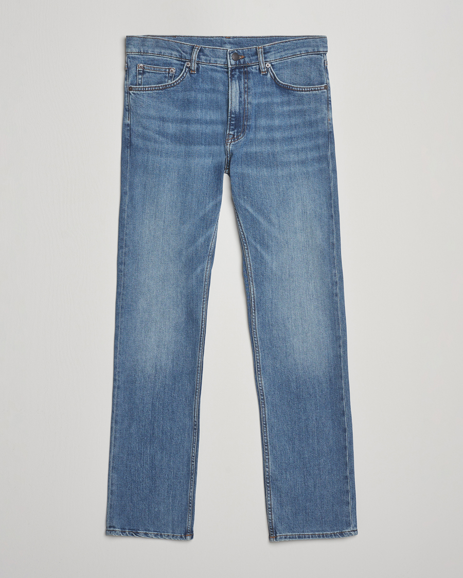 Herre | Jeans | GANT | Regular Fit Jeans Mid Blue Worn In