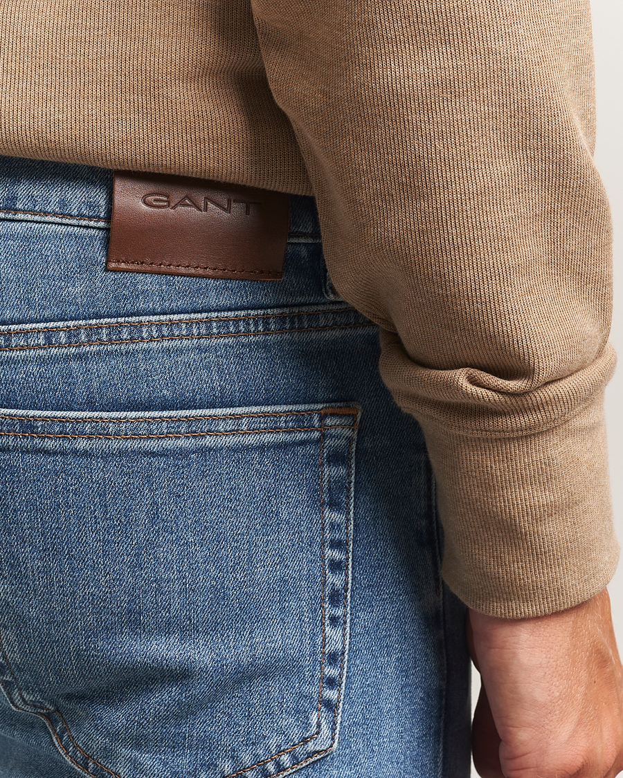 Herre | Jeans | GANT | Regular Fit Jeans Mid Blue Worn In