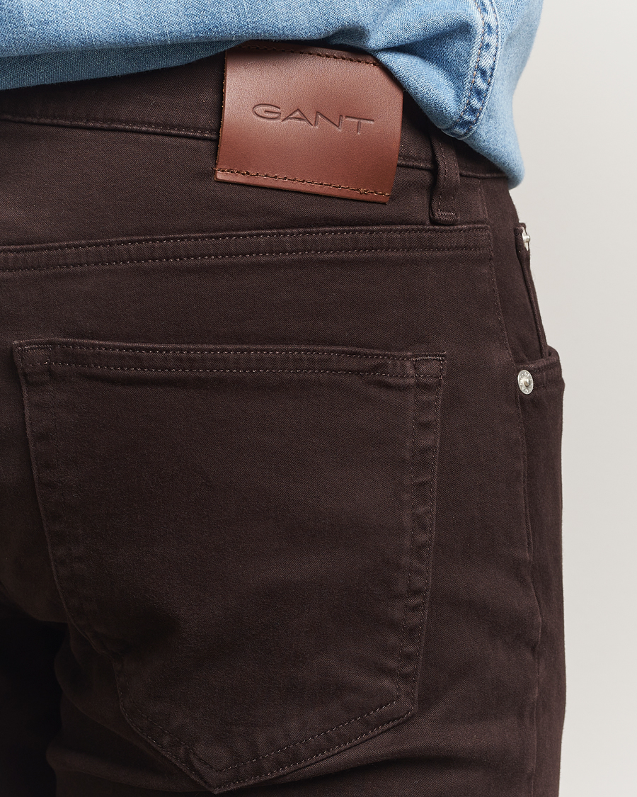 Herre | Bukser | GANT | Regular Fit Moleskin 5-Pocket Trousers Deep Brown