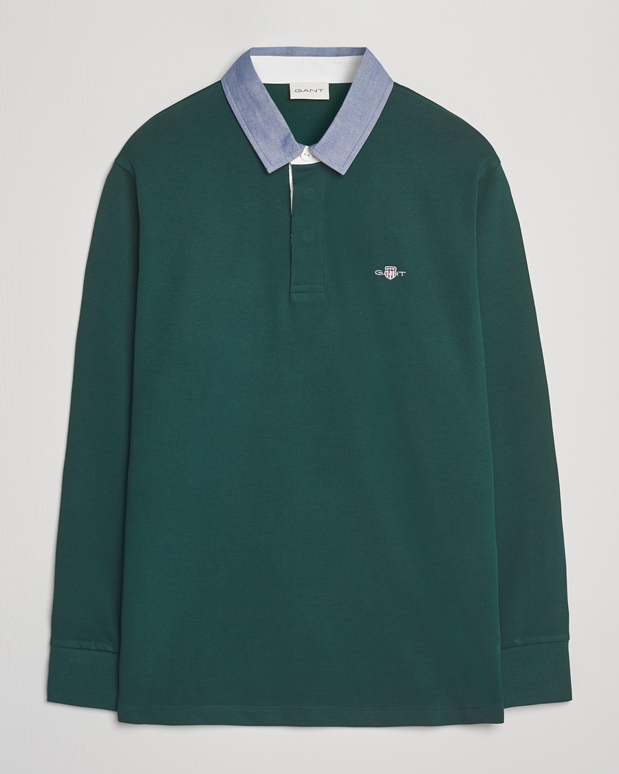 Herre | Gensere | GANT | Chambray Solid Heavy Rugger Tartan Green