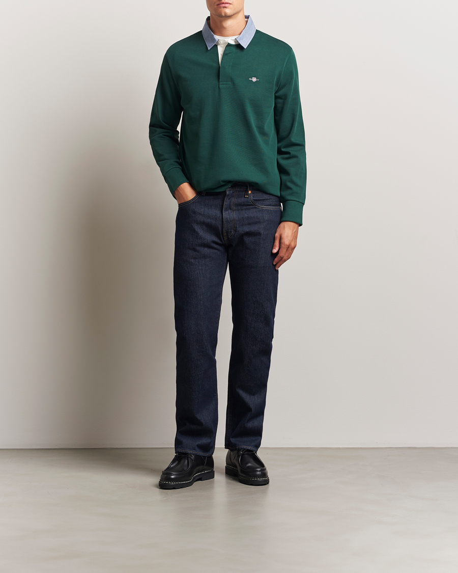 Herre | Gensere | GANT | Chambray Solid Heavy Rugger Tartan Green