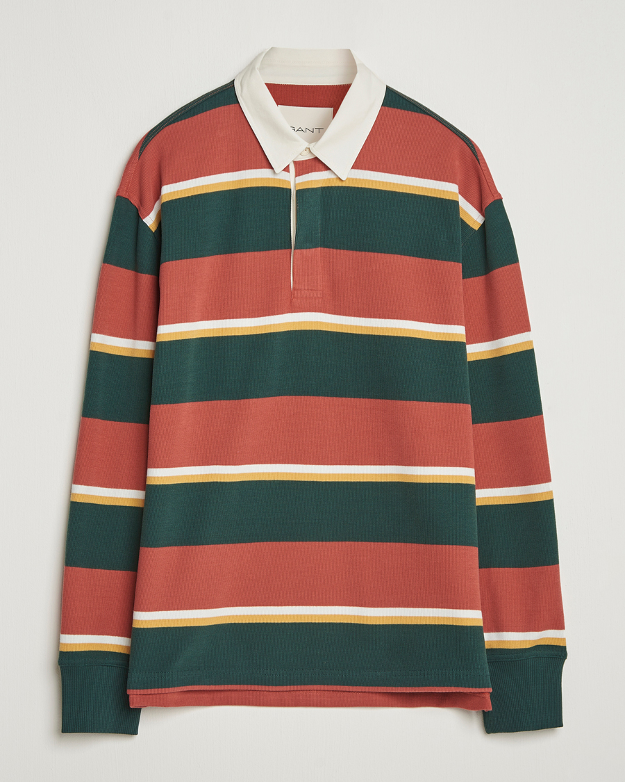 Herre | Gensere | GANT | Striped Heavy Rugger Modern Rust