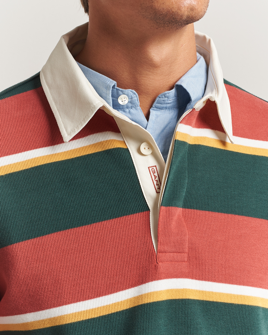 Herre | Gensere | GANT | Striped Heavy Rugger Modern Rust