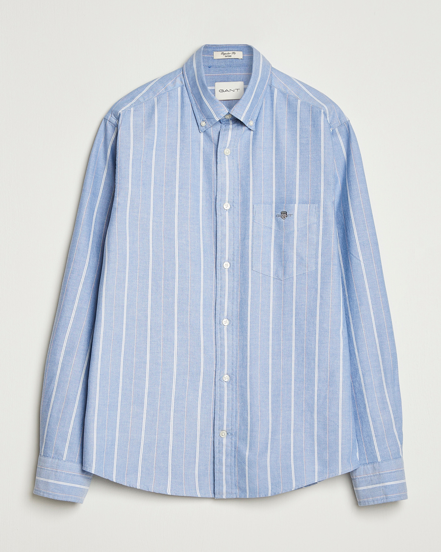 Herre | Skjorter | GANT | Regular Fit Classic Striped Oxford Shirt Rich Blue