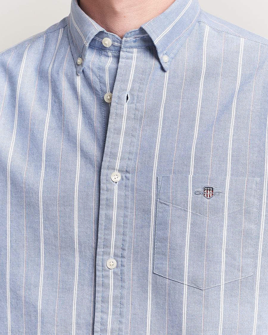 Herre | Skjorter | GANT | Regular Fit Classic Striped Oxford Shirt Rich Blue
