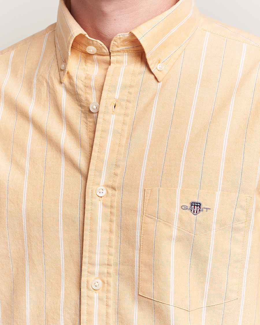Herre | Skjorter | GANT | Regular Fit Classic Striped Oxford Shirt Yellow Lichen