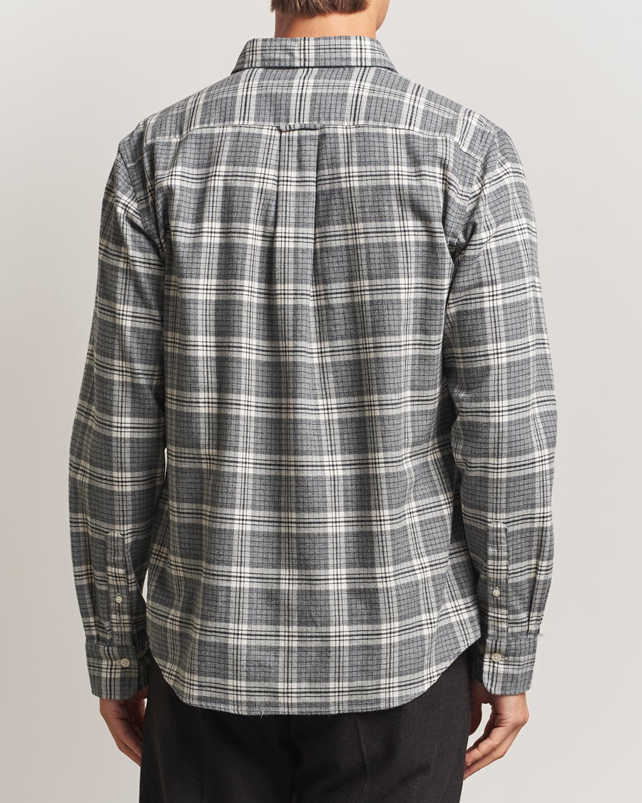 Herre | Skjorter | GANT | Regular Fit Checked Flannel Shirt Dark Grey Melange