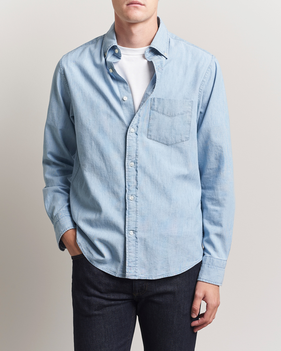 Herre | Skjorter | GANT | Regular Fit Chambray Shirt Light Blue