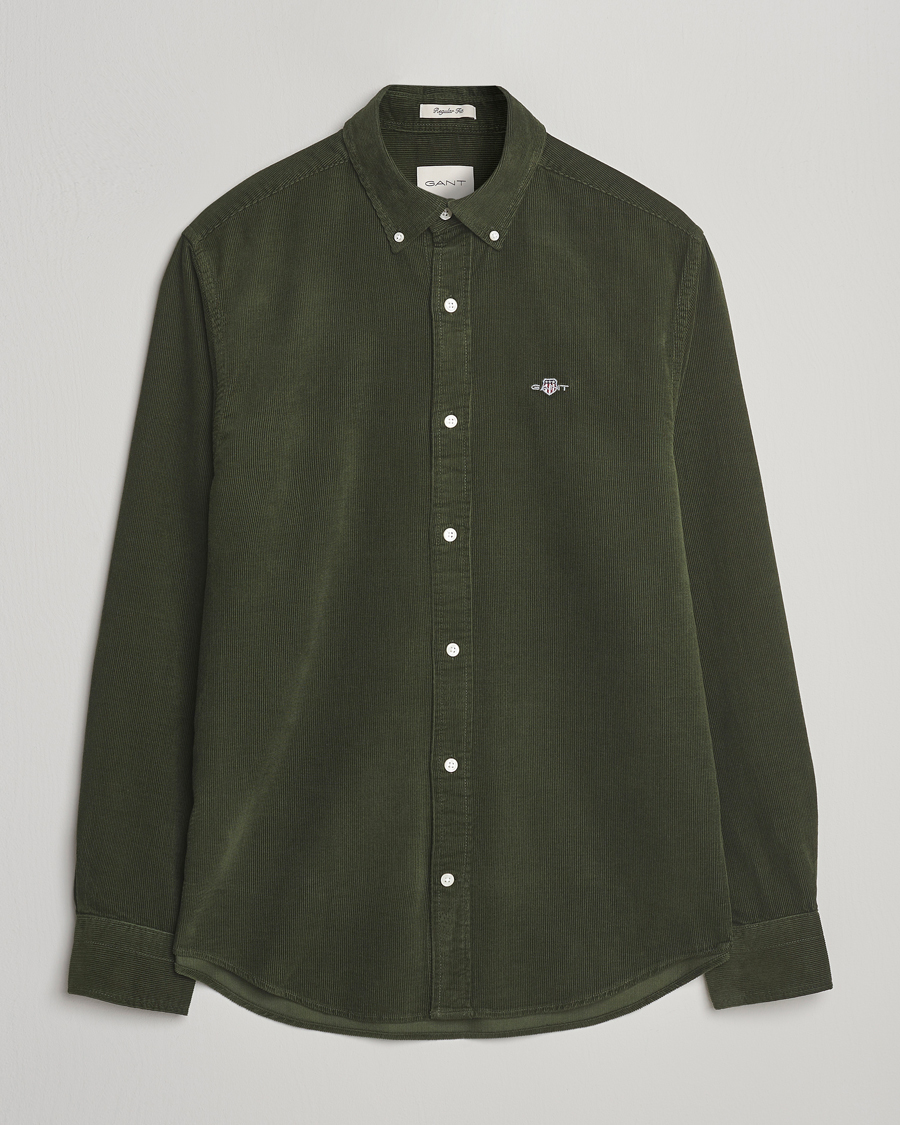 Herre | Skjorter | GANT | Regular Fit Corduroy Shirt Country Green