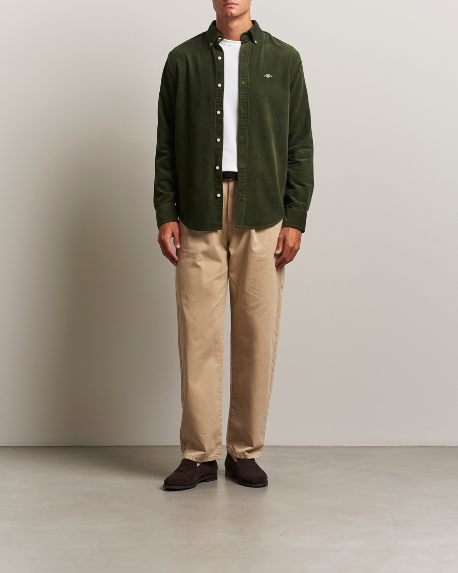 Herre | Skjorter | GANT | Regular Fit Corduroy Shirt Country Green