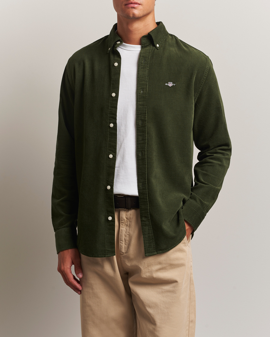 Herre | Skjorter | GANT | Regular Fit Corduroy Shirt Country Green