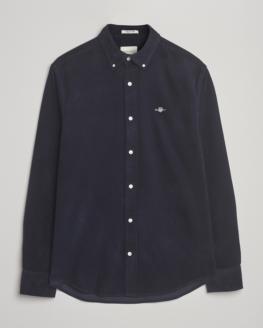 Herre | Skjorter | Gant | Regular Fit Corduroy Shirt Evening Blue