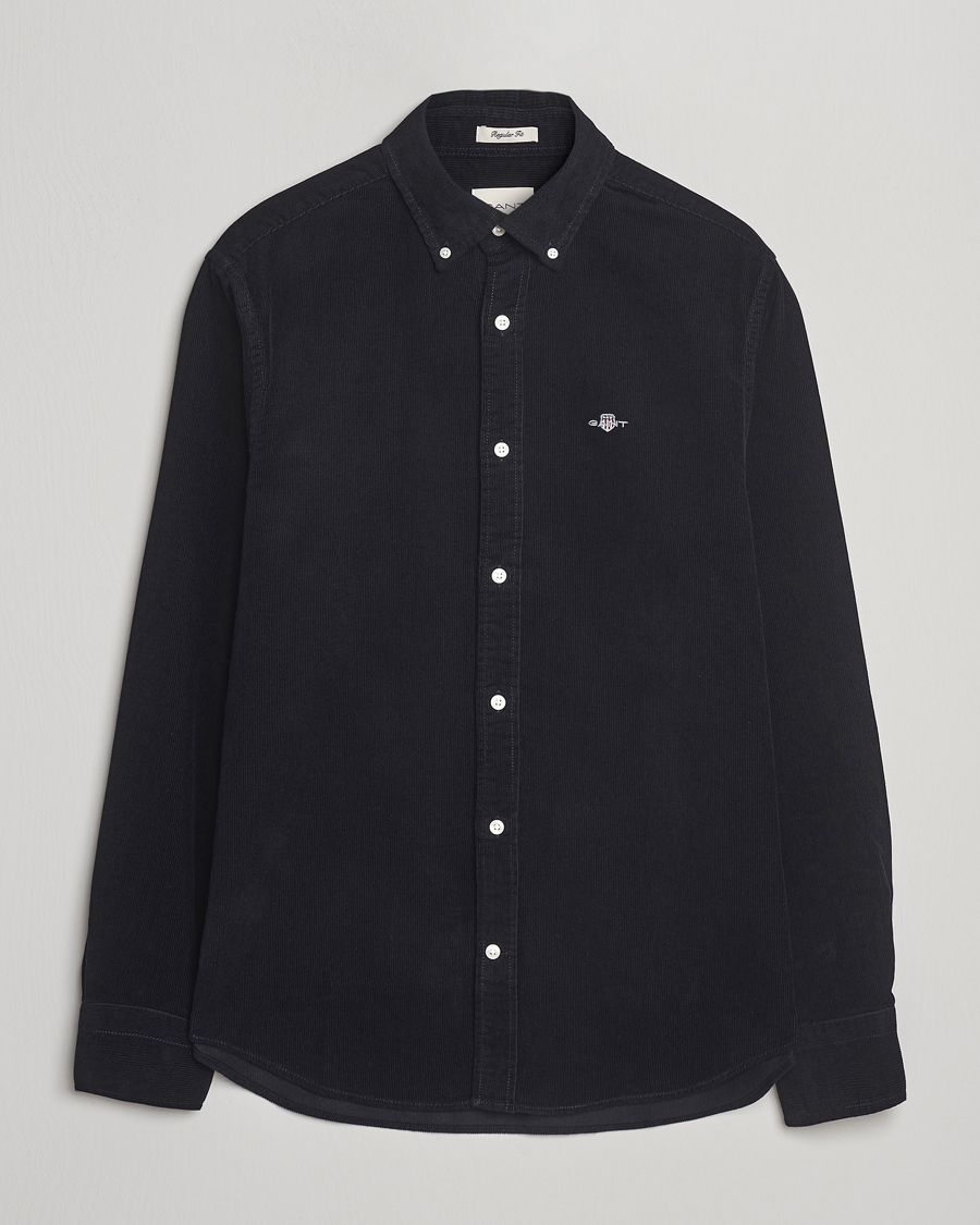 Herre | Skjorter | GANT | Regular Fit Corduroy Shirt Black