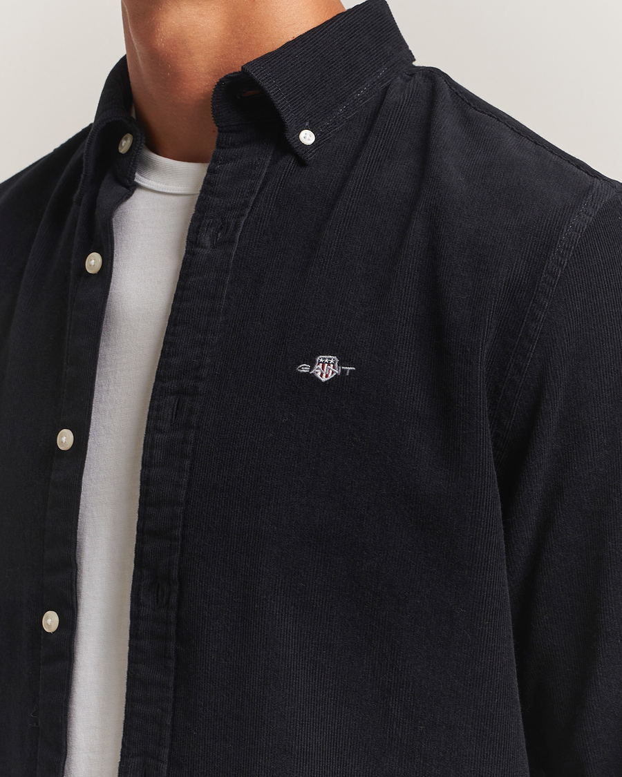 Herre | Skjorter | GANT | Regular Fit Corduroy Shirt Black