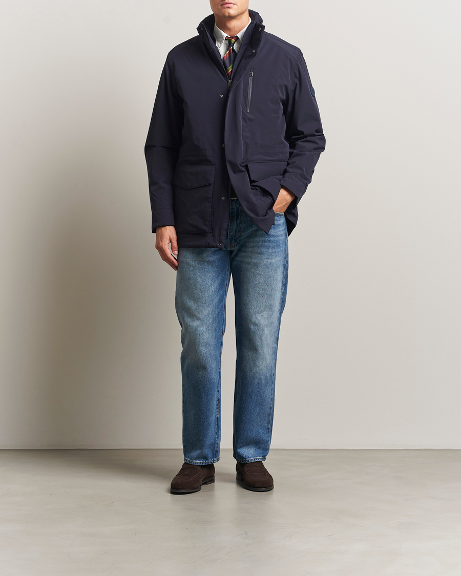 Herre | Jakker | GANT | Double Mid Length Field Jacket Evening Blue