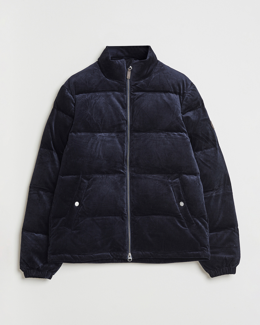 Herre | Jakker | GANT | Corduroy Down Puffer Jacker Evening Blue