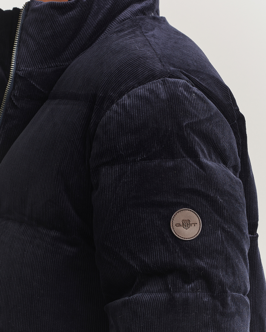 Herre | Jakker | GANT | Corduroy Down Puffer Jacker Evening Blue