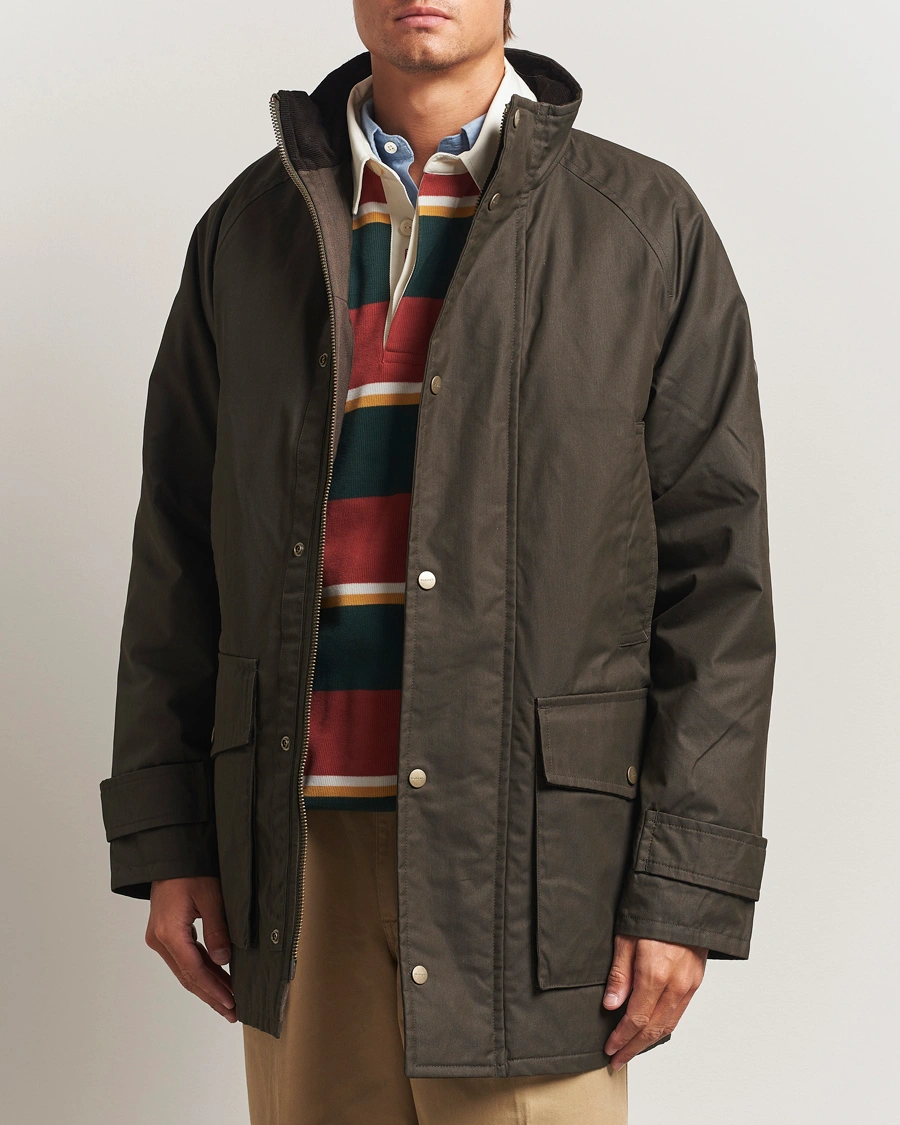 Herre | Jakker | GANT | Double Decker Waxed Jacket Dark Sage