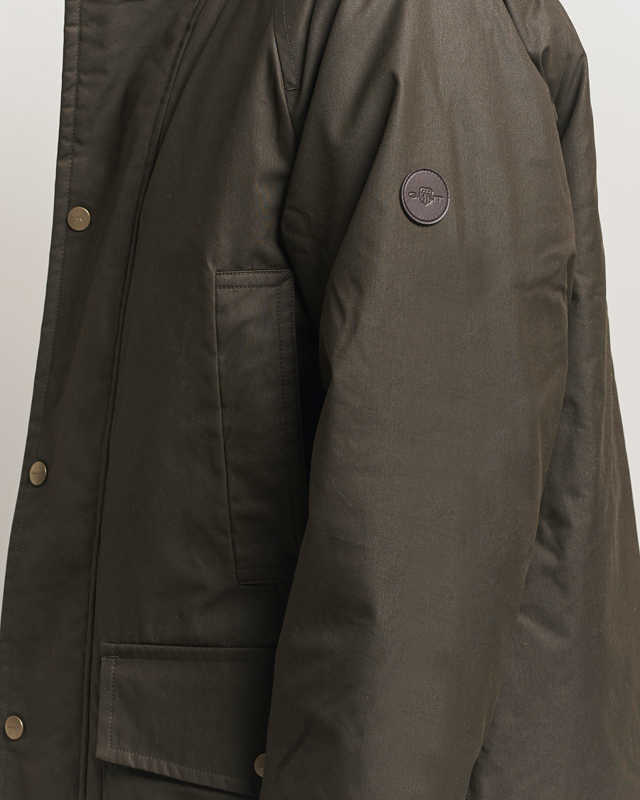 Herre | Jakker | GANT | Double Decker Waxed Jacket Dark Sage