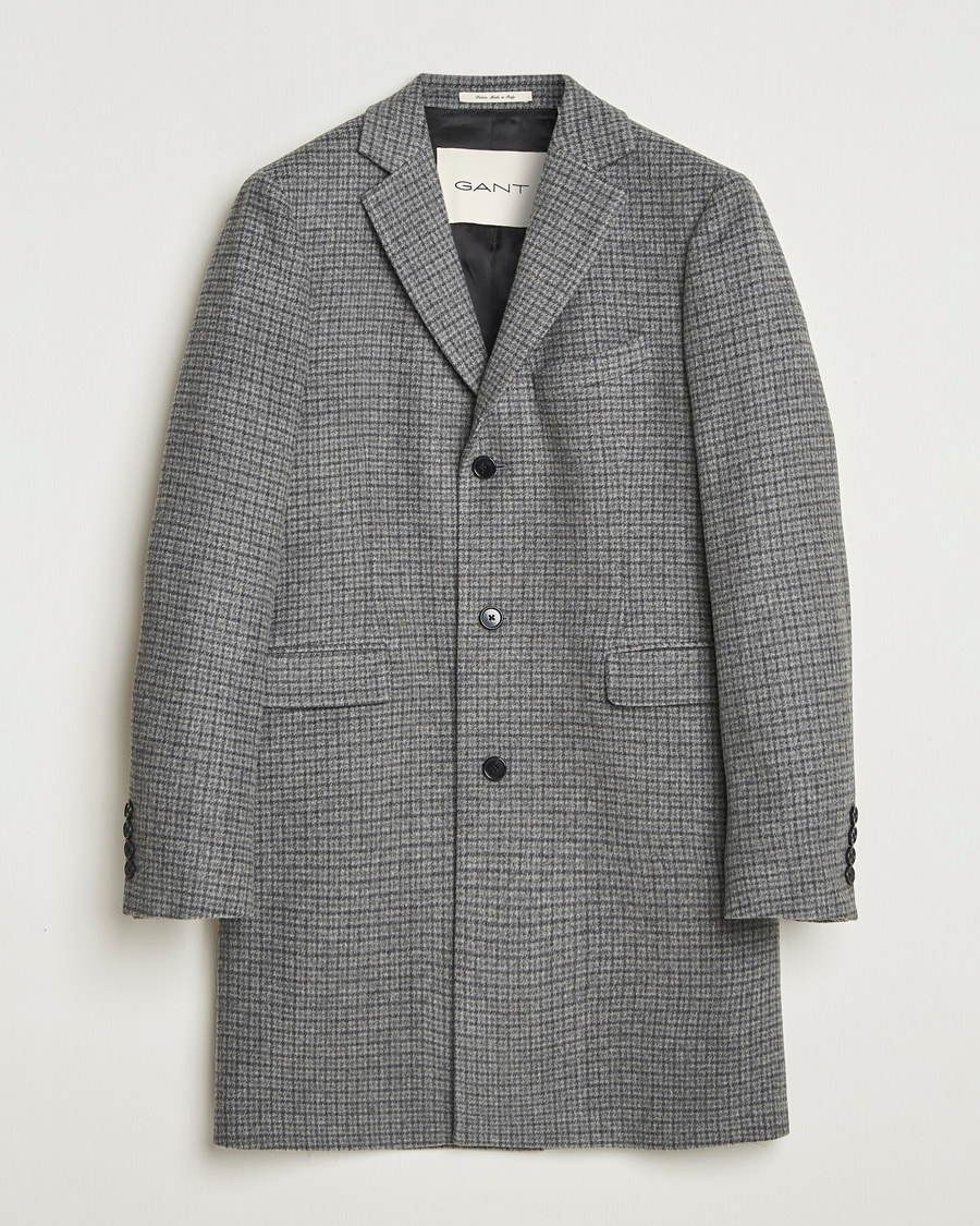 Herre | Jakker | Gant | Classic Wool Houndstooth Coat Black