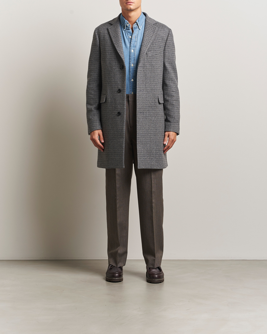 Herre | Jakker | Gant | Classic Wool Houndstooth Coat Black