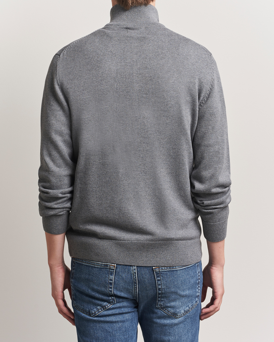 Herre | Gensere | GANT | Casual Cotton Full Zip Dark Grey Melange