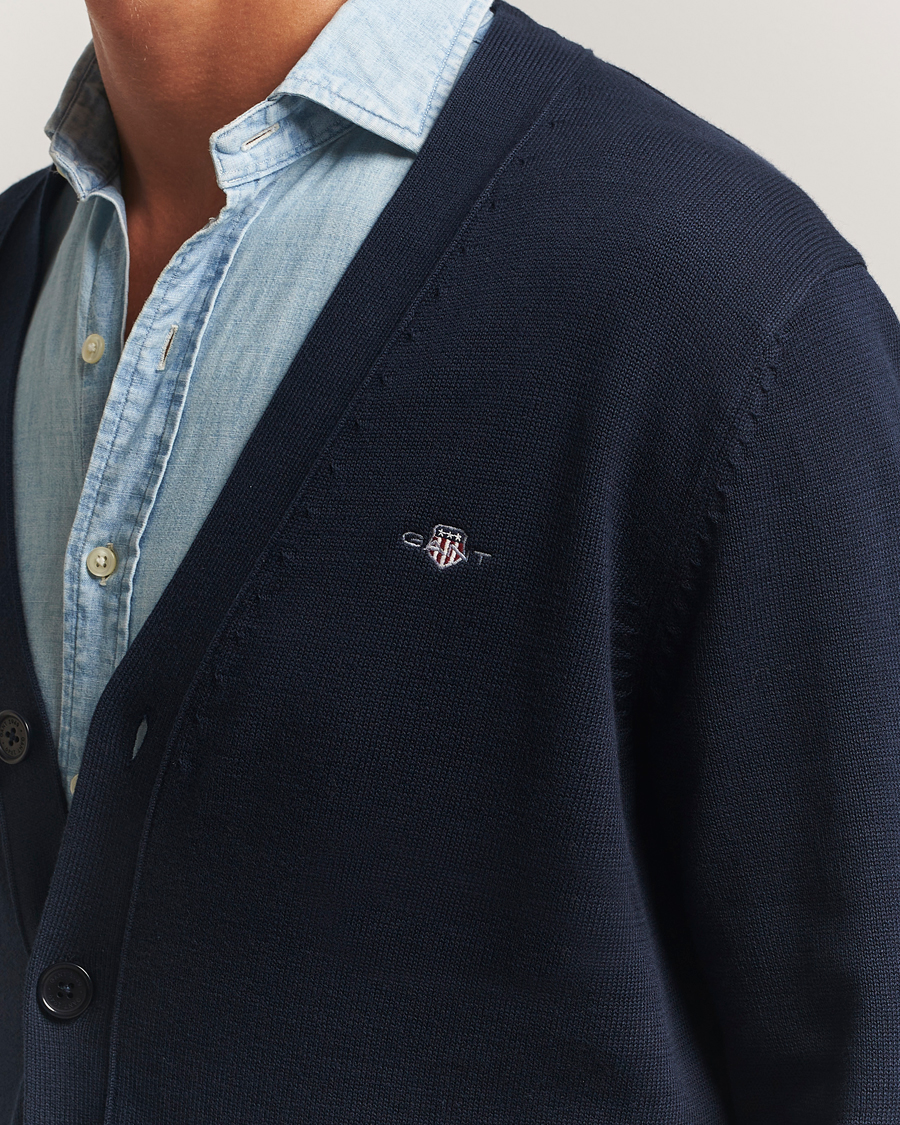 Herre | Gensere | Gant | Casual Cotton Cardigan Evening Blue