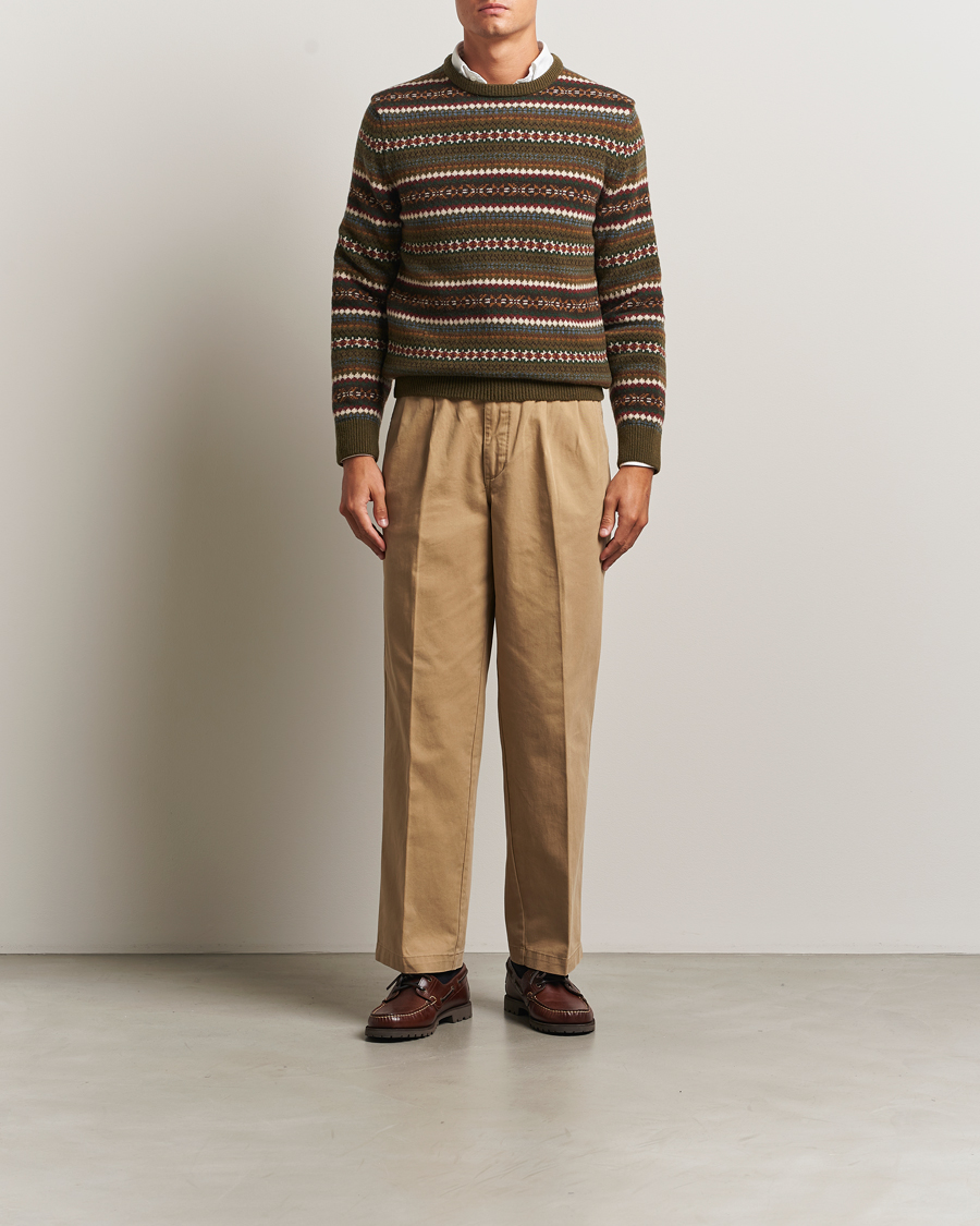Herre | Gensere | GANT | Fair Isle Knitted Crew Neck Sweater Country Green