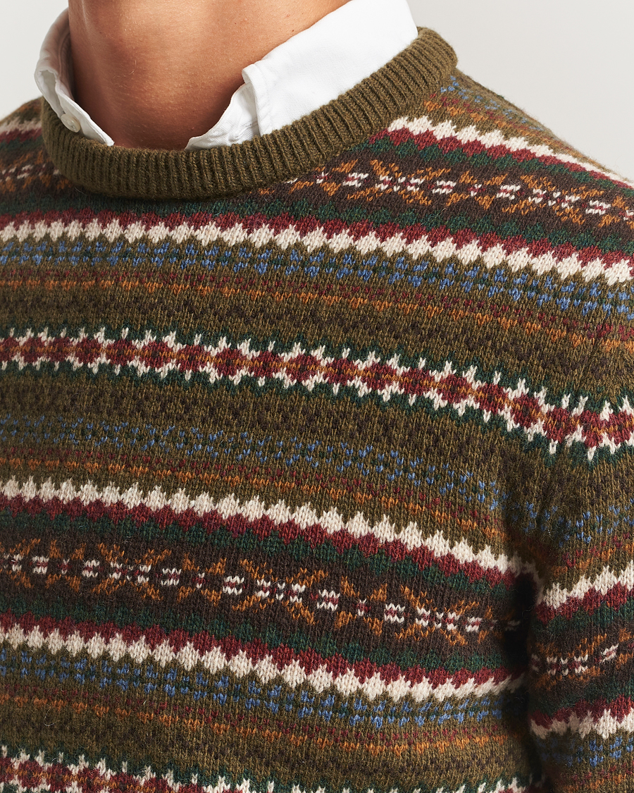 Herre | Gensere | GANT | Fair Isle Knitted Crew Neck Sweater Country Green