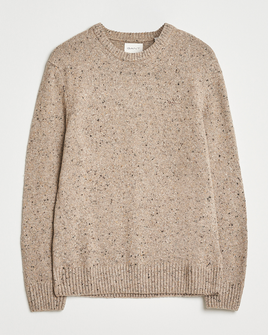 Herre | Gensere | GANT | Neps Wool Crew Neck Sand Melange