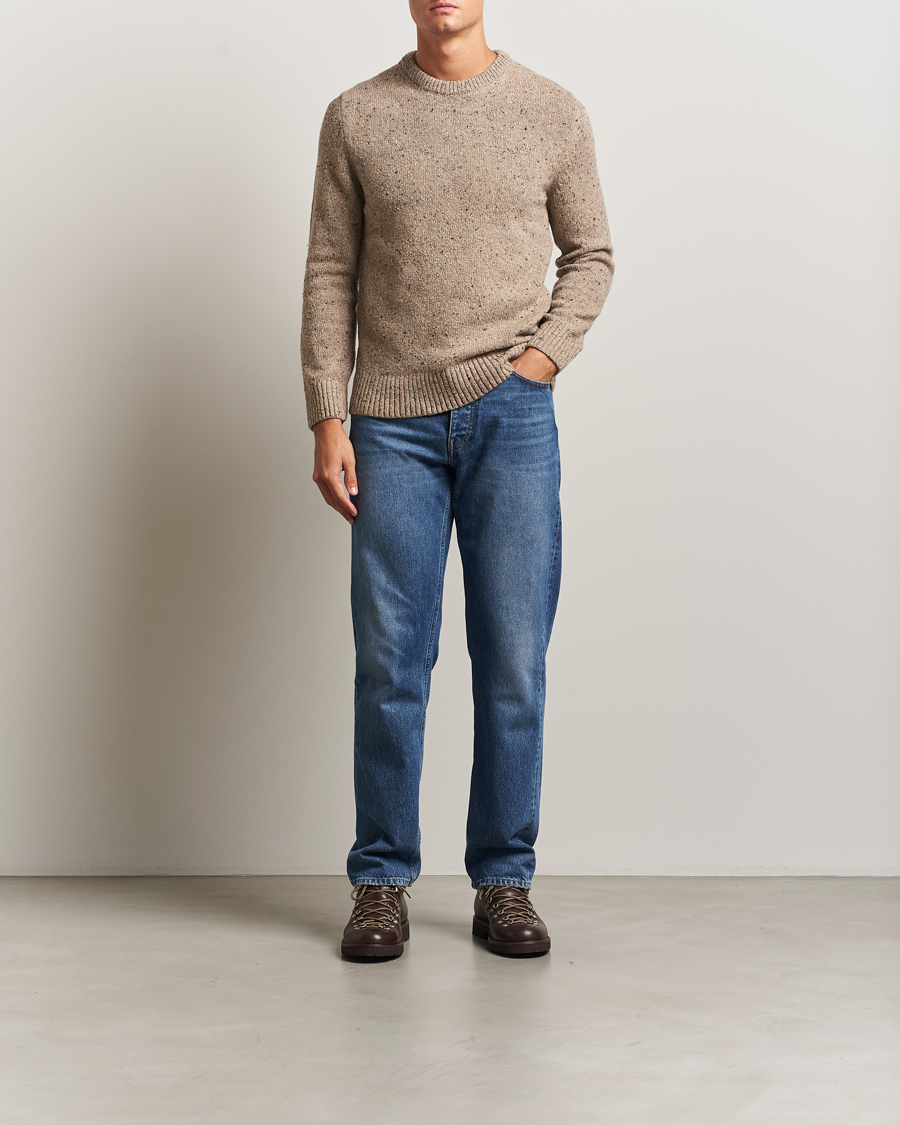 Herre | Gensere | GANT | Neps Wool Crew Neck Sand Melange