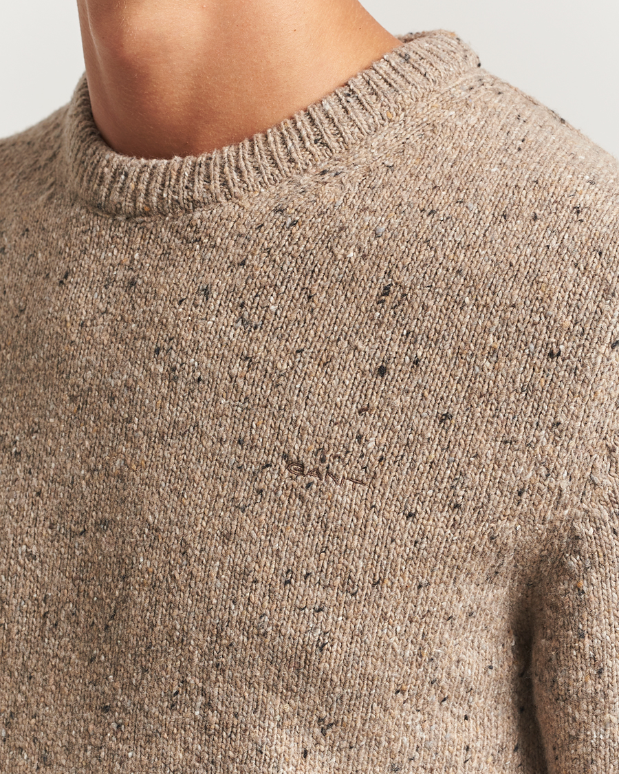 Herre | Gensere | GANT | Neps Wool Crew Neck Sand Melange