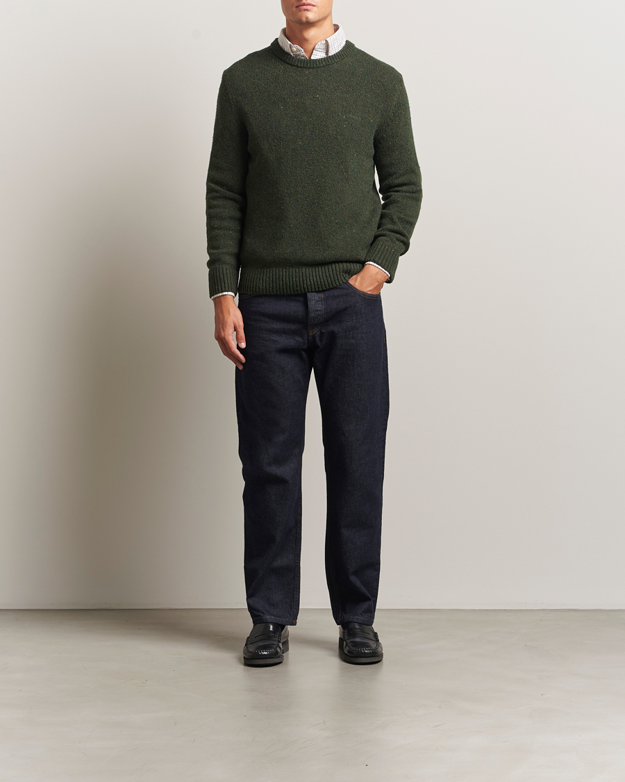 Herre | Gensere | Gant | Neps Wool Crew Neck Country Green