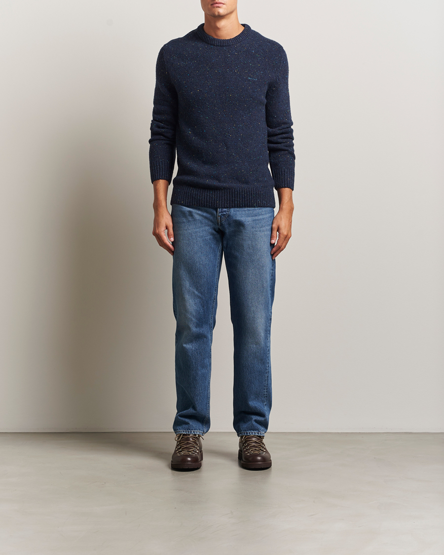 Herre | Gensere | GANT | Neps Wool Crew Neck Evening Blue