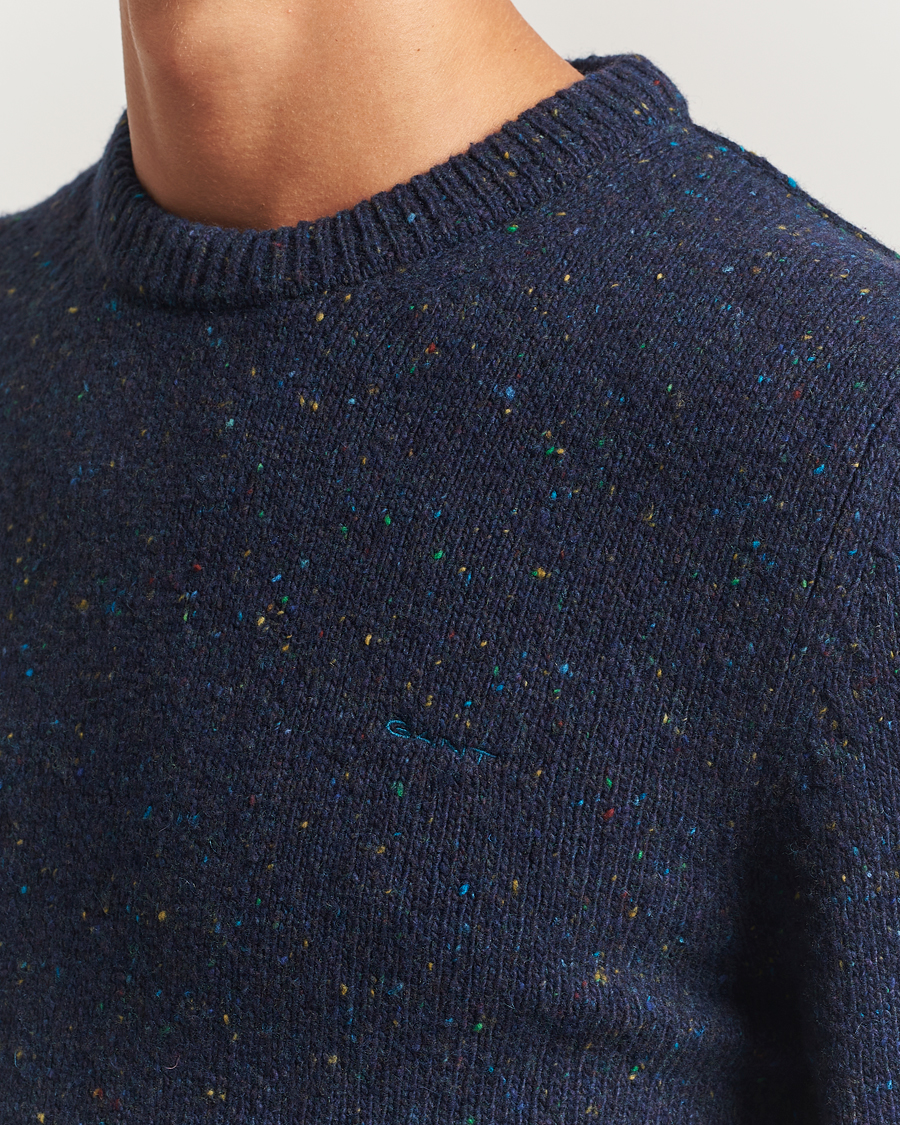 Herre | Gensere | GANT | Neps Wool Crew Neck Evening Blue