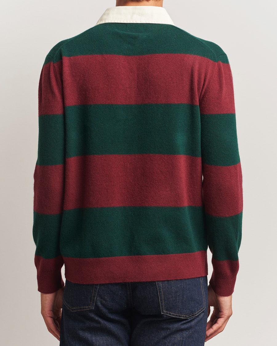 Herre | Gensere | GANT | Extra Fine Lambswool Striped Knitted Rugger Tartan Green