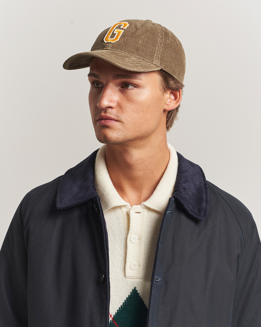 Herre | Hatter og capser | GANT | G Badge Corduroy Cap Taupe Beige