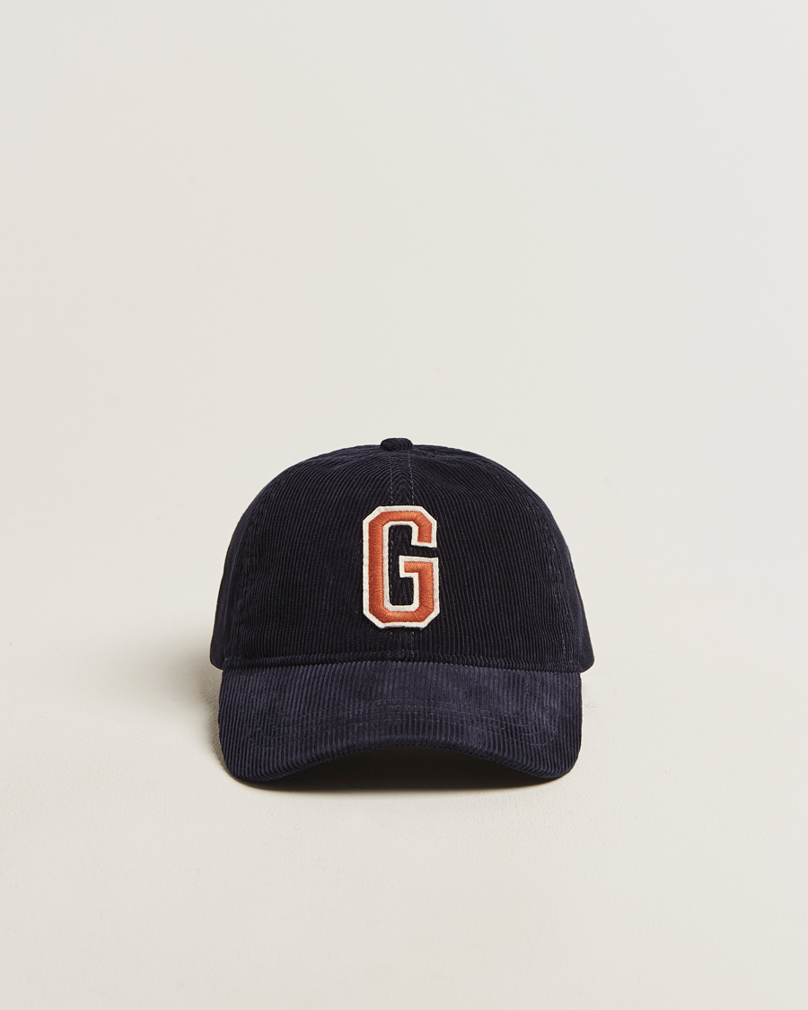 Herre | Hatter og capser | GANT | G Badge Corduroy Cap Evening Blue