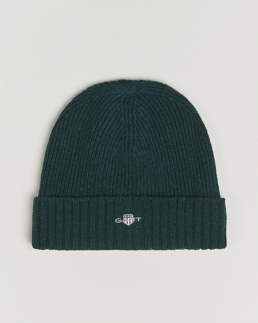 Herre | Luer | GANT | Wool Lined Beanie Tartan Green